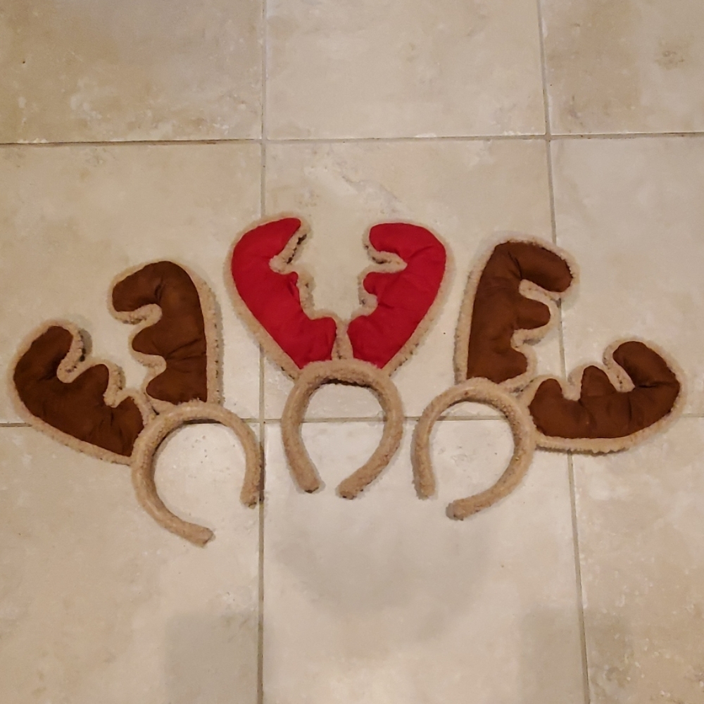 Set of 3 Felt Reindeer Antlers